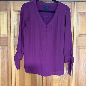 Rich Purple V-Neck Blouse